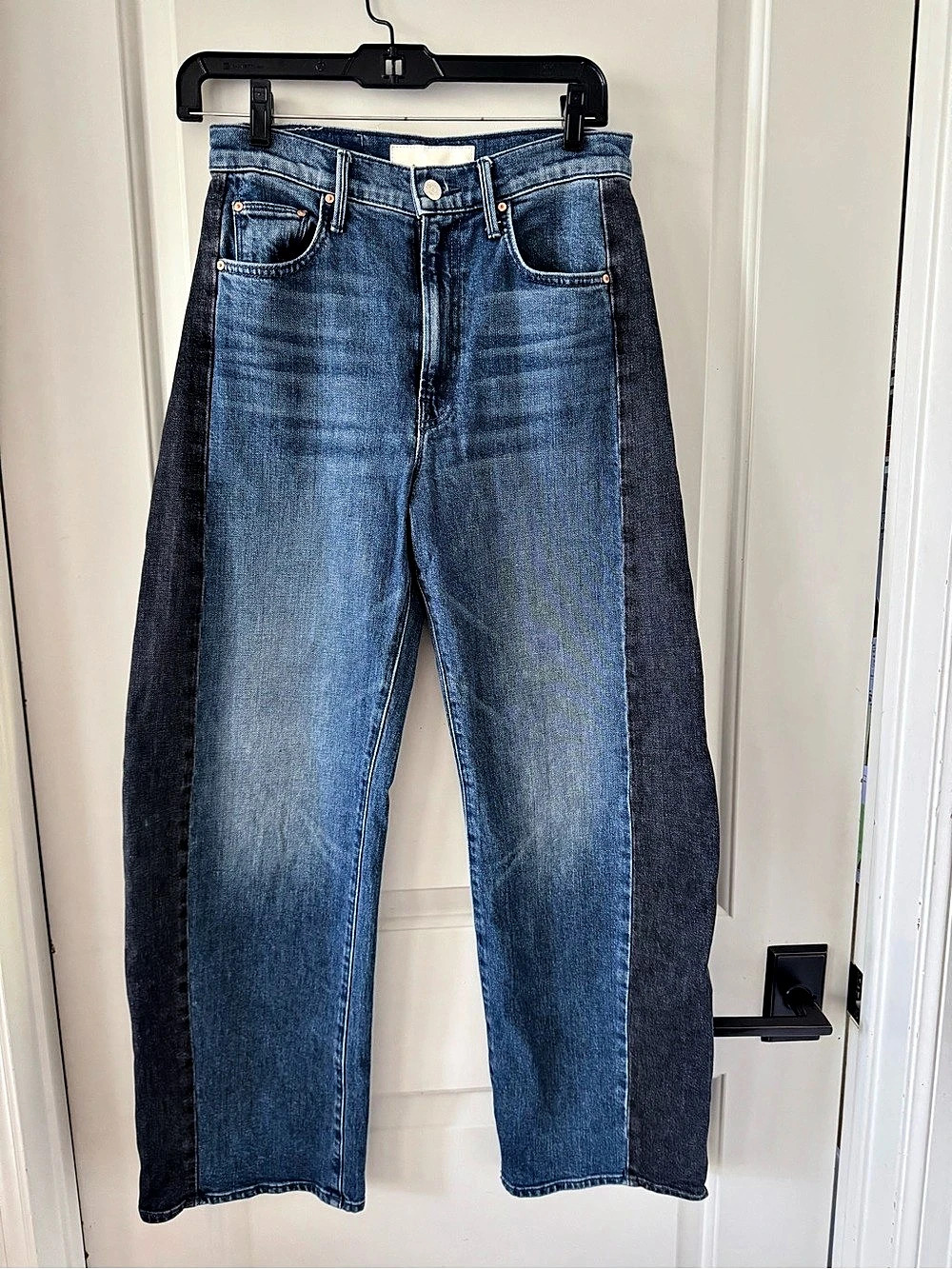 MOTHER The Half-Pipe Flood Straight Leg Jeans Blue Waist 25